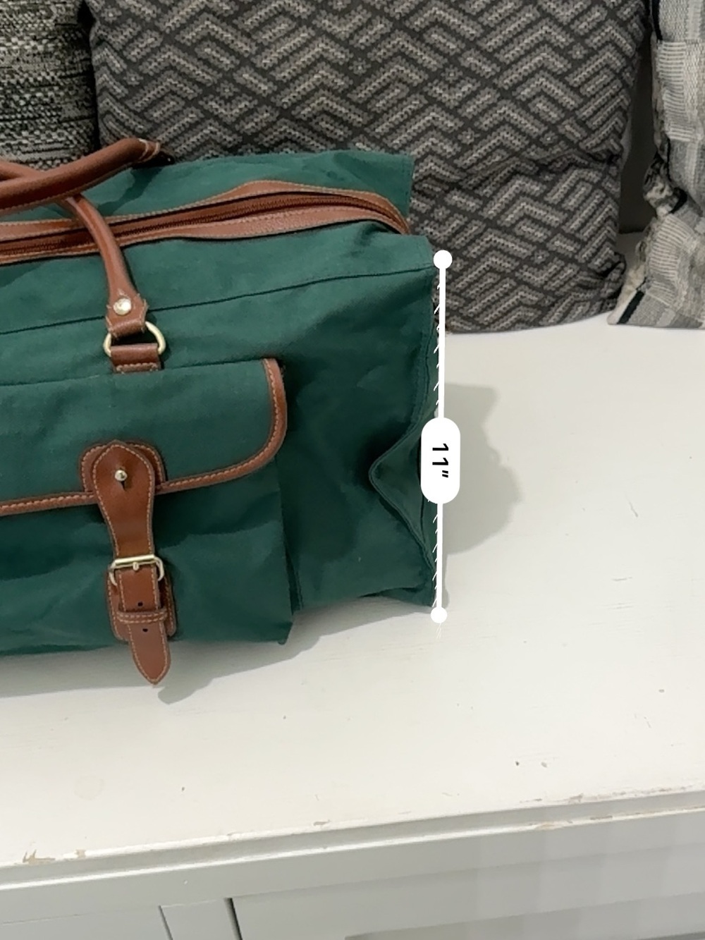 Vintage Polo Ralph Lauren Green Canvas Leather Weekender Duffel Bag - Picture 9 of 12